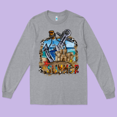 Summer Min Long Sleeve Tee Designed By Cowhidedigitalart