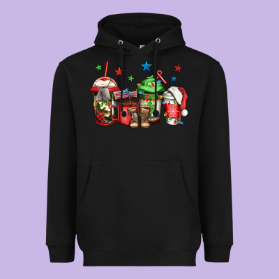 Army Christmas Coffee Heavyweight Hoodie Designed By Jasminsmagicworld