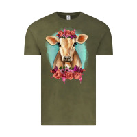 Floral Cow Vintage Tee | Teevron
