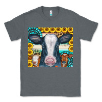 Charcoal Heather Cows Gemstone Sunflowers Tumbler Classic Tee - CowCowDesign