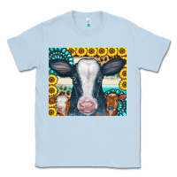 Dusty Blue Cows Gemstone Sunflowers Tumbler Classic Tee - CowCowDesign
