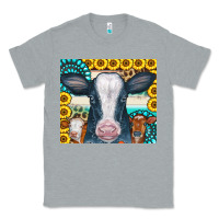 Heather Grey Cows Gemstone Sunflowers Tumbler Classic Tee - CowCowDesign
