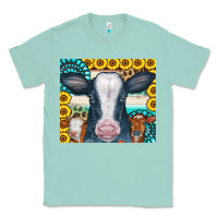 Seafoam Cows Gemstone Sunflowers Tumbler Classic Tee - CowCowDesign