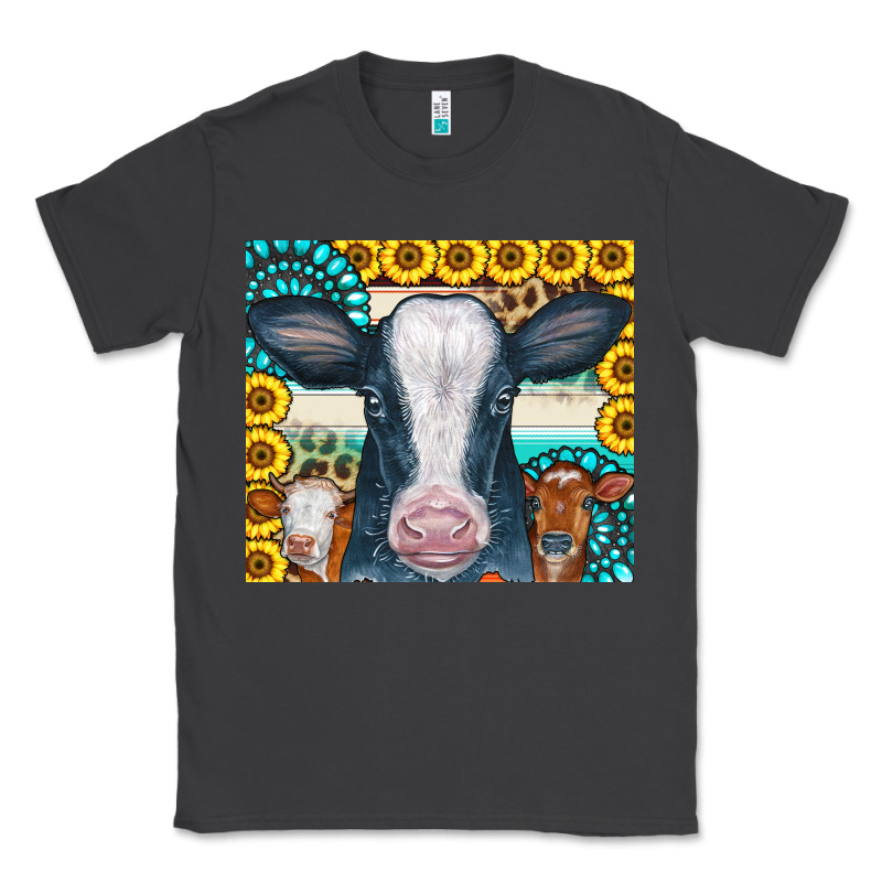 Cows Gemstone Sunflowers Tumbler Classic Tee by CowCowDesign | Teevron