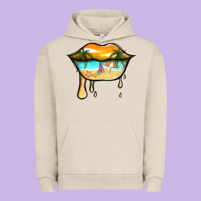 Beach Lips Urban Hoodie Designed By Jasminsmagicworld
