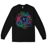 Black bon voyage travel stamp t shirt Long Sleeve Tee - linhVisuals