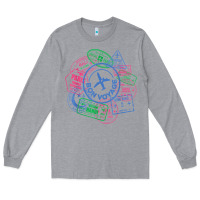 Heather Grey bon voyage travel stamp t shirt Long Sleeve Tee - linhVisuals