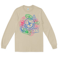 Mushroom bon voyage travel stamp t shirt Long Sleeve Tee - linhVisuals