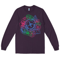 Plum bon voyage travel stamp t shirt Long Sleeve Tee - linhVisuals