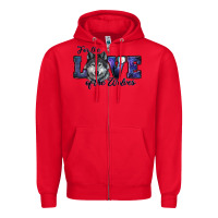 Red For The Love Of The Wolves Zipper Hoodie - RanaPortraitStore