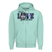 Seafoam For The Love Of The Wolves Zipper Hoodie - RanaPortraitStore