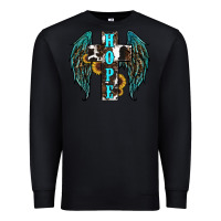 Black Western Wings Cross Hope Premium Sweatshirt - RanaPortraitStore