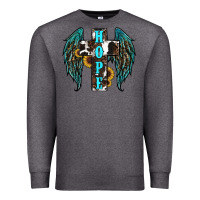 Charcoal Heather Western Wings Cross Hope Premium Sweatshirt - RanaPortraitStore