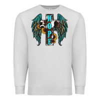Dove Grey Western Wings Cross Hope Premium Sweatshirt - RanaPortraitStore