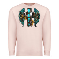 Pale Pink Western Wings Cross Hope Premium Sweatshirt - RanaPortraitStore