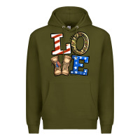 Army Green love 4th of july army veteran Premium Hoodie - Jasminsmagicworld