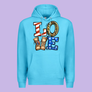 Love 4th Of July Army Veteran Premium Hoodie Designed By Jasminsmagicworld