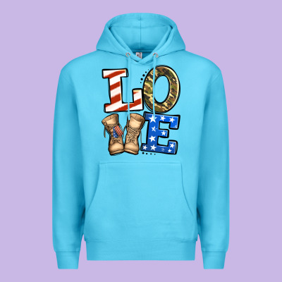 Love 4th Of July Army Veteran Premium Hoodie Designed By Jasminsmagicworld