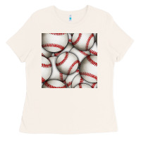 Bone baseball seamless pattern Ladies Tee - BundleAndBundleShop