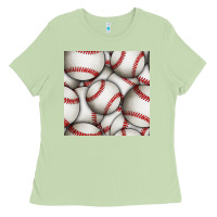 Matcha baseball seamless pattern Ladies Tee - BundleAndBundleShop
