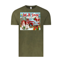 Vintage Olive Let It Snow Tumbler Vintage Tee - FaDigitalArtStudio