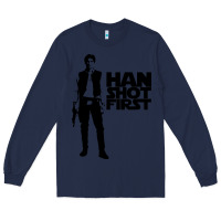 Navy han shot first Long Sleeve Tee - linhVisuals