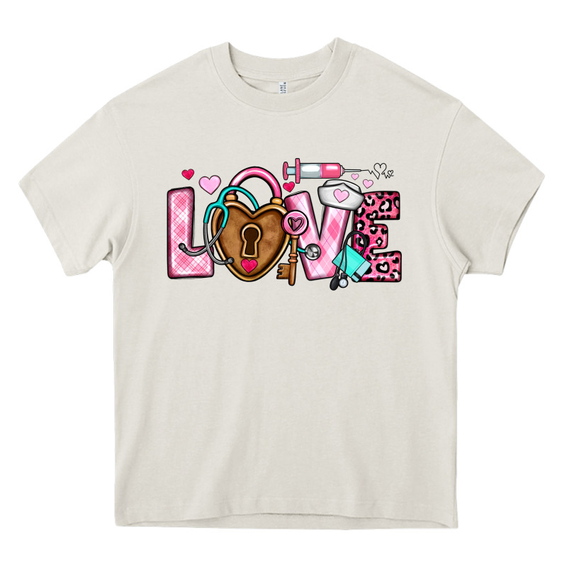 Love Valentines Day Nurse Heavy Core Tee by OliviaCreatesArt | Teevron