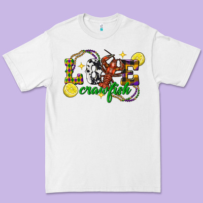 Mardi Gras Love Crawfish Premium Tee Designed By Fadigitalartstudio