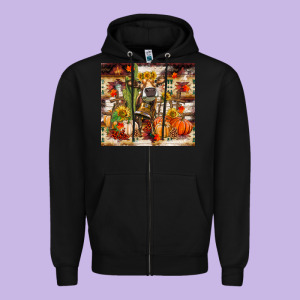 Fall Heifer Cow Zipper Hoodie Designed By Ranaportraitstore
