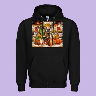 Fall Heifer Cow Zipper Hoodie Designed By Ranaportraitstore