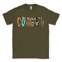 Army Green Cowgirl Min Classic Tee - CowCowDesign
