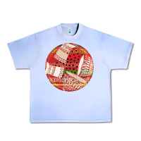 Grape Ice african fabric pattern round earrings 2 Urban Heavy Tee - BundleAndBundleShop