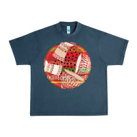 Midnight Navy african fabric pattern round earrings 2 Urban Heavy Tee - BundleAndBundleShop