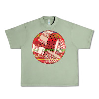 Oil Green african fabric pattern round earrings 2 Urban Heavy Tee - BundleAndBundleShop