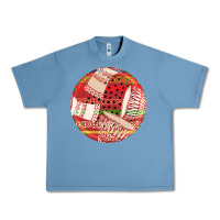 Pebble Blue african fabric pattern round earrings 2 Urban Heavy Tee - BundleAndBundleShop