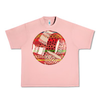 Salmon african fabric pattern round earrings 2 Urban Heavy Tee - BundleAndBundleShop