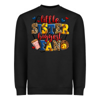 Black little sister biggest fan softball Heavyweight Sweatshirt - Jasminsmagicworld