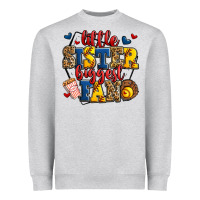 Heather Grey little sister biggest fan softball Heavyweight Sweatshirt - Jasminsmagicworld