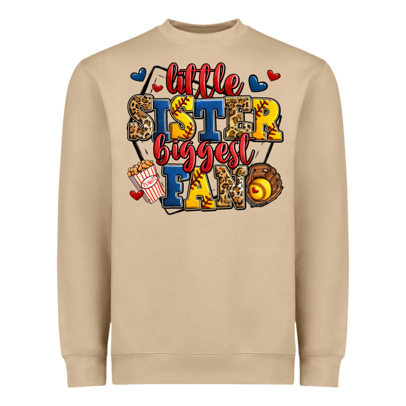 Little Sister Biggest Fan Softball Heavyweight Sweatshirt by Jasminsmagicworld | Teevron