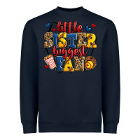 Navy little sister biggest fan softball Heavyweight Sweatshirt - Jasminsmagicworld