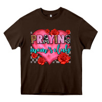 Chocolate Brown praying moms club olivia Heavy Core Tee - OliviaCreatesArt