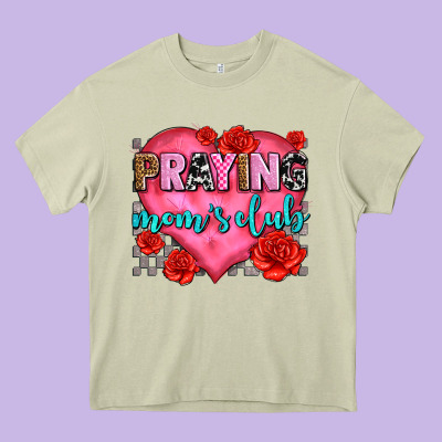 Praying Moms Club Olivia Heavy Core Tee Designed By Oliviacreatesart