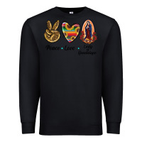 Black Peace Love Lady Of Guadalupe Premium Sweatshirt - RanaPortraitStore