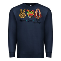 Navy Peace Love Lady Of Guadalupe Premium Sweatshirt - RanaPortraitStore