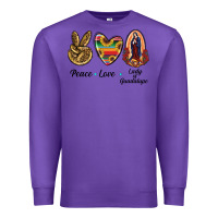 Purple Peace Love Lady Of Guadalupe Premium Sweatshirt - RanaPortraitStore