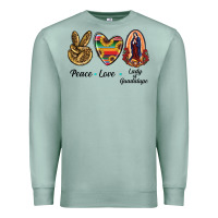 Seafoam Peace Love Lady Of Guadalupe Premium Sweatshirt - RanaPortraitStore