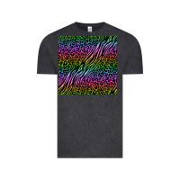Vintage Black neon glitter safari seamless pattern Vintage Tee - BundleAndBundleShop