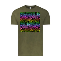 Vintage Olive neon glitter safari seamless pattern Vintage Tee - BundleAndBundleShop