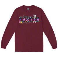 Burgundy Happy Easter Y'all Long Sleeve Tee - CowhideDigitalArt