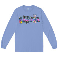 Colony Blue Happy Easter Y'all Long Sleeve Tee - CowhideDigitalArt